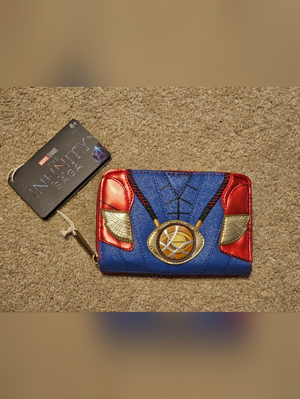 Loungefly Disney Marvel Metallic Doctor Strange Cosplay Zip Around Wallet NWT